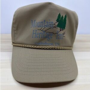 Vintage Nissun Mountain Heritage Inn Gatlinburg TN Rope Trucker Hat Snapbackack